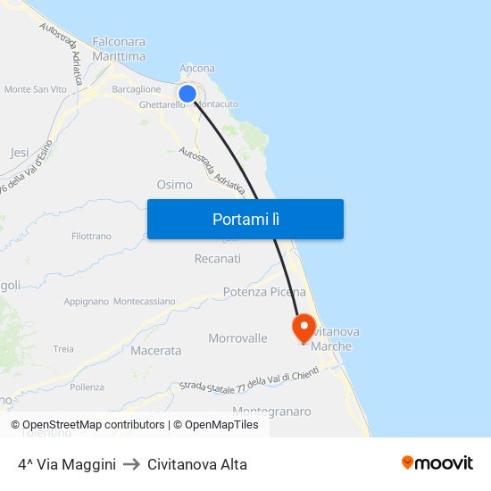 4^ Via Maggini to Civitanova Alta map