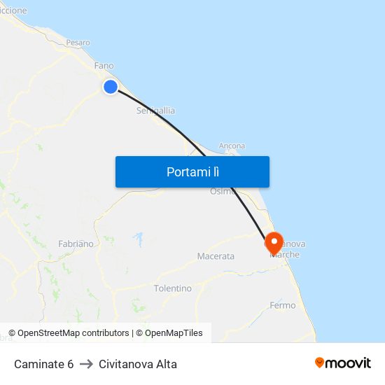 Caminate 6 to Civitanova Alta map