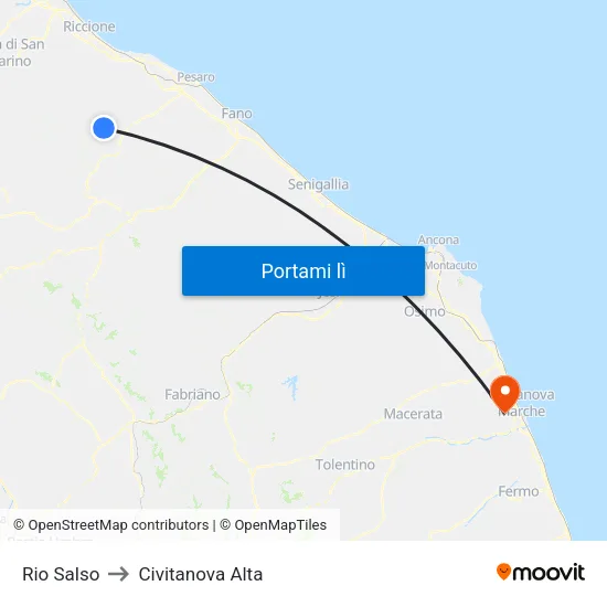 Rio Salso to Civitanova Alta map