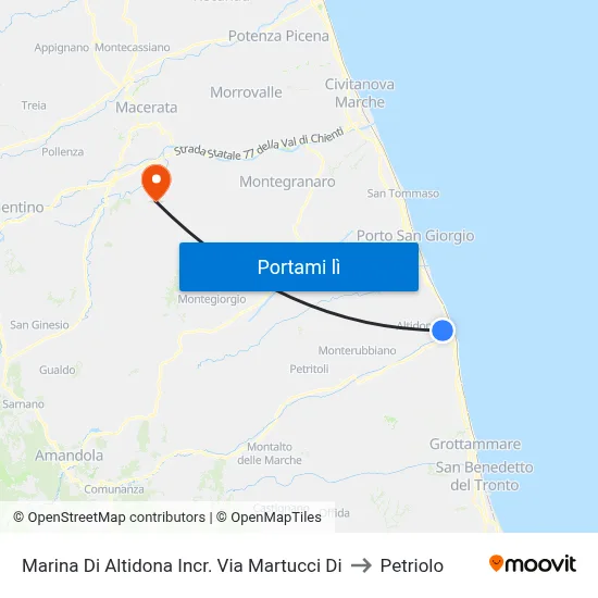 Marina Di Altidona Incr. Via Martucci Di to Petriolo map