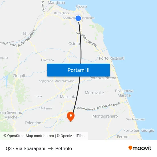 Q3 - Via Sparapani to Petriolo map