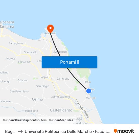 Bagni 10 to Università Politecnica Delle Marche - Facoltà Di Economia ""Giorgio Fuà"" map