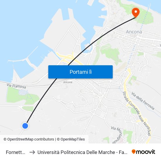 Fornetto - Borgo to Università Politecnica Delle Marche - Facoltà Di Economia ""Giorgio Fuà"" map