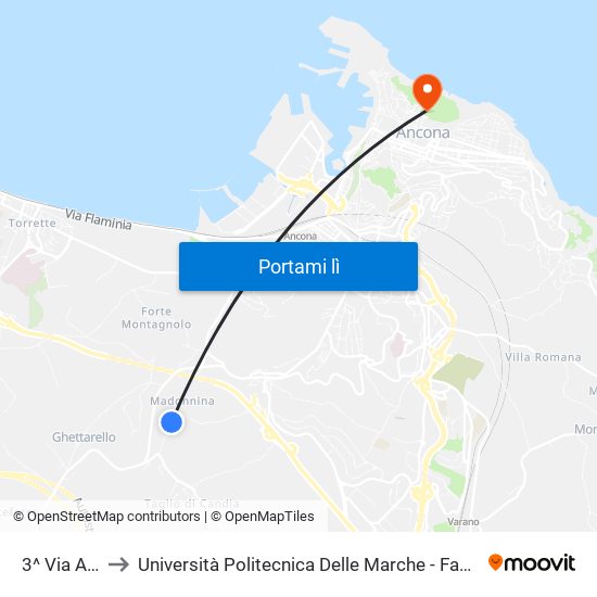 3^ Via Appennini to Università Politecnica Delle Marche - Facoltà Di Economia ""Giorgio Fuà"" map