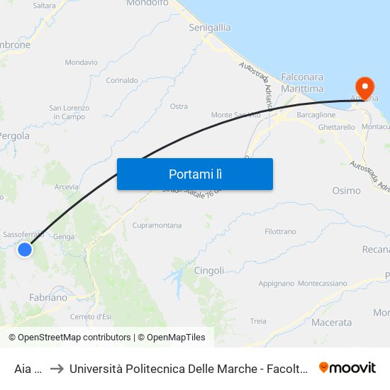 Aia Cupa to Università Politecnica Delle Marche - Facoltà Di Economia ""Giorgio Fuà"" map