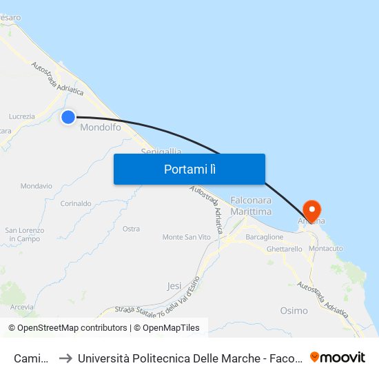 Caminate 14 to Università Politecnica Delle Marche - Facoltà Di Economia ""Giorgio Fuà"" map