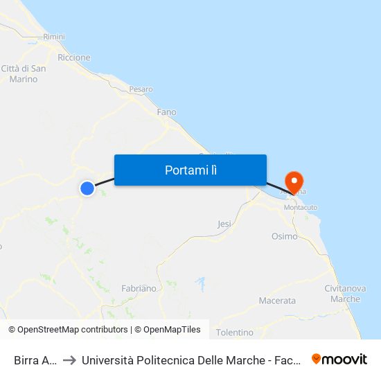 Birra Al Pozzo to Università Politecnica Delle Marche - Facoltà Di Economia ""Giorgio Fuà"" map