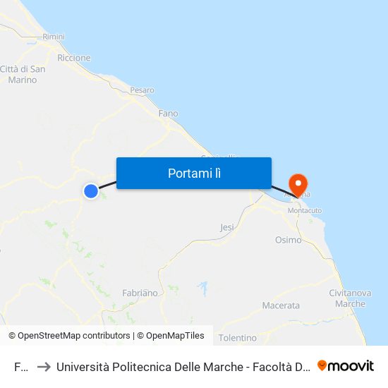 Furlo to Università Politecnica Delle Marche - Facoltà Di Economia ""Giorgio Fuà"" map