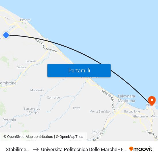 Stabilimento Itermac to Università Politecnica Delle Marche - Facoltà Di Economia ""Giorgio Fuà"" map