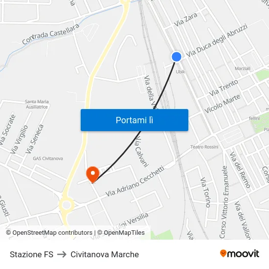 Stazione FS to Civitanova Marche map