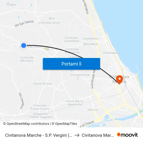Civitanova Marche - S.P. Vergini (Bivio to Civitanova Marche map