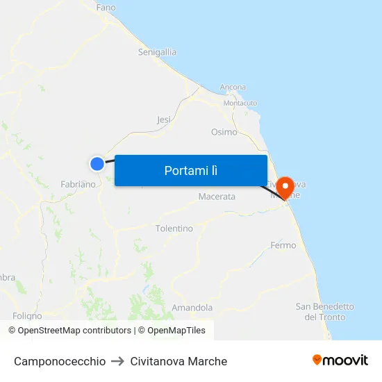 Camponocecchio to Civitanova Marche map