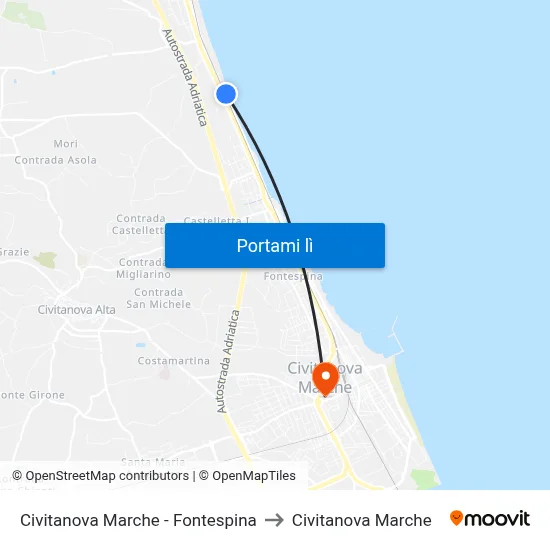 Civitanova Marche - Fontespina to Civitanova Marche map