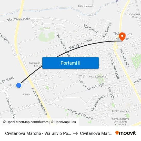 Civitanova Marche - Via Silvio Pellico to Civitanova Marche map