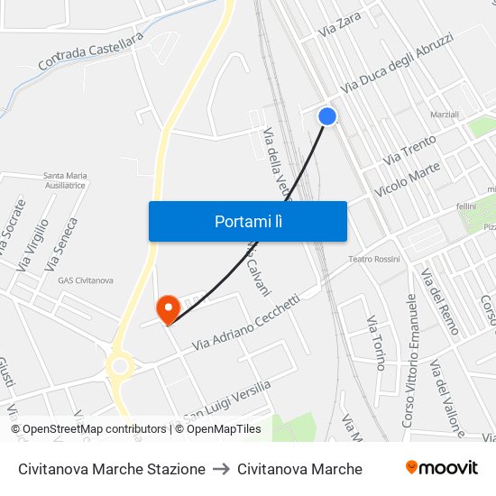 Civitanova Marche Stazione to Civitanova Marche map