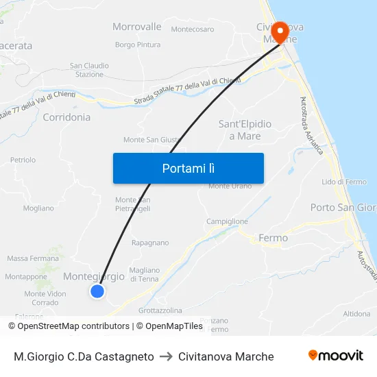M.Giorgio C.Da Castagneto to Civitanova Marche map