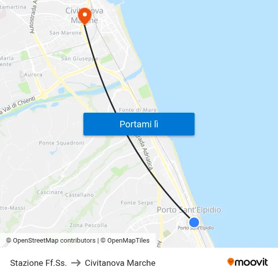Stazione Ff.Ss. to Civitanova Marche map