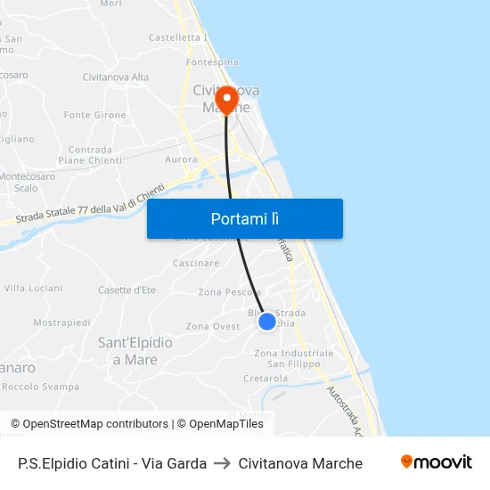 P.S.Elpidio Catini - Via Garda to Civitanova Marche map
