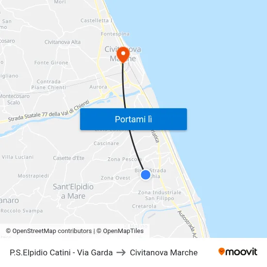 P.S.Elpidio Catini - Via Garda to Civitanova Marche map