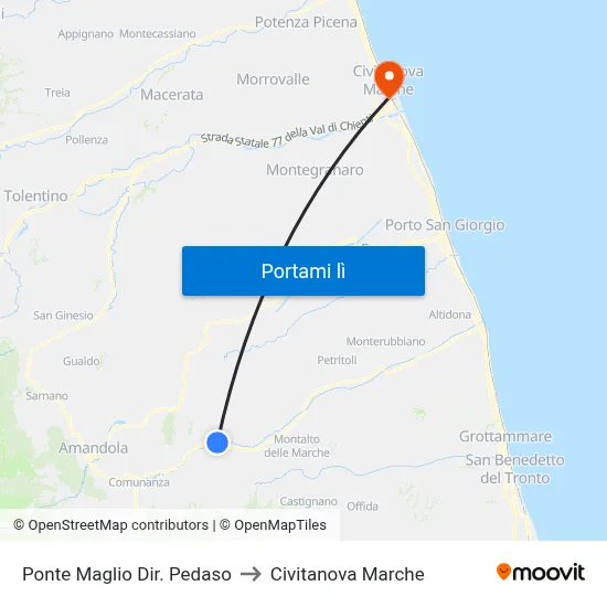 Ponte Maglio Dir. Pedaso to Civitanova Marche map