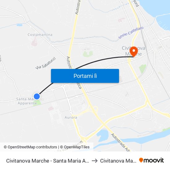 Civitanova Marche - Santa Maria Apparent to Civitanova Marche map