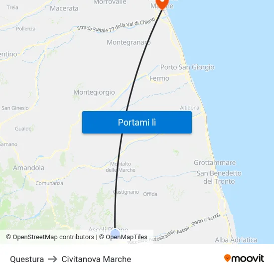 Questura to Civitanova Marche map