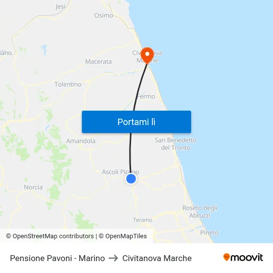 Pensione Pavoni - Marino to Civitanova Marche map