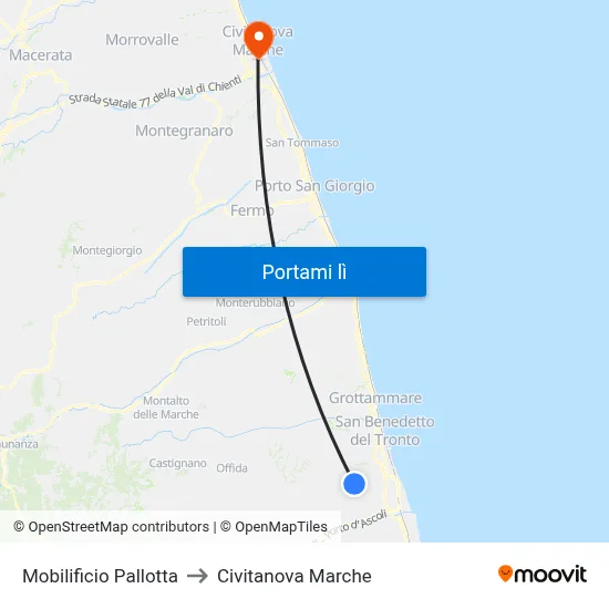 Mobilificio Pallotta to Civitanova Marche map