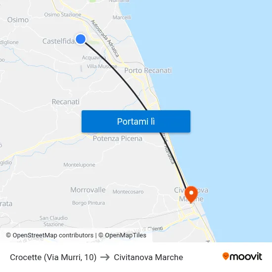 Crocette (Via Murri, 10) to Civitanova Marche map