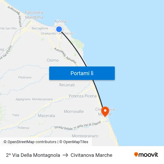 2^ Via Della Montagnola to Civitanova Marche map