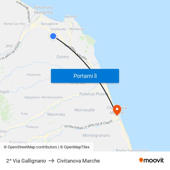 2^ Via Gallignano to Civitanova Marche map