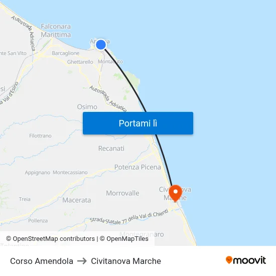 Corso Amendola to Civitanova Marche map