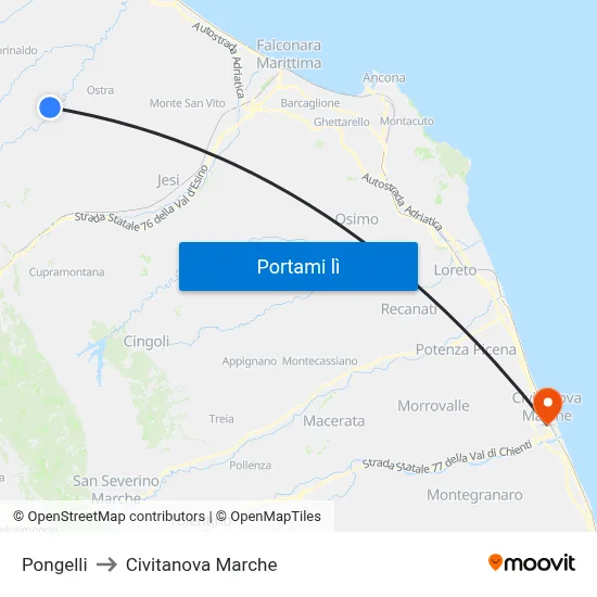 Pongelli to Civitanova Marche map