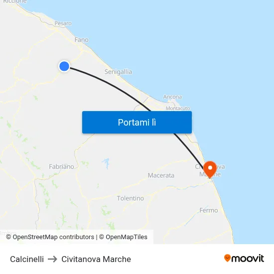 Calcinelli to Civitanova Marche map