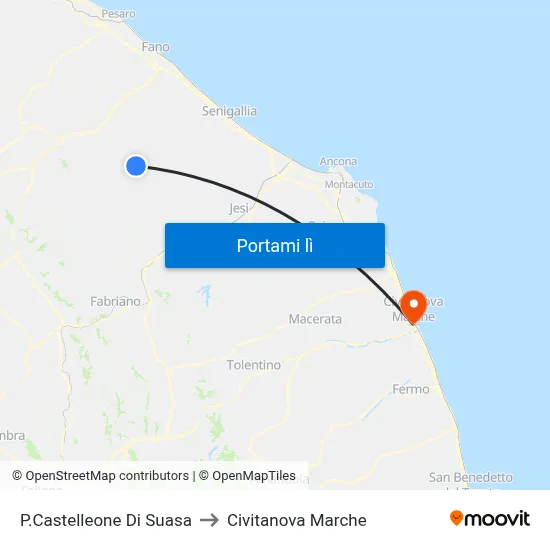 P.Castelleone Di Suasa to Civitanova Marche map