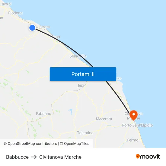 Babbucce to Civitanova Marche map