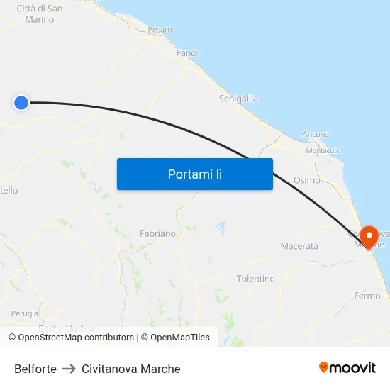 Belforte to Civitanova Marche map
