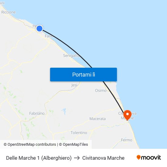 Delle Marche 1 (Alberghiero) to Civitanova Marche map