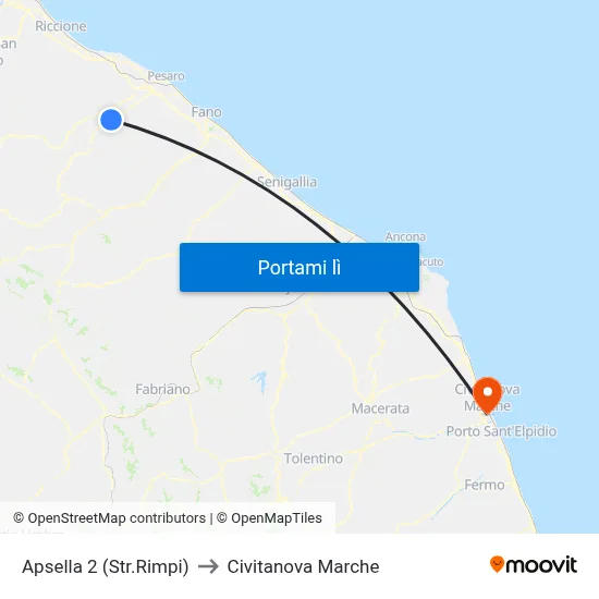 Apsella 2 (Str.Rimpi) to Civitanova Marche map