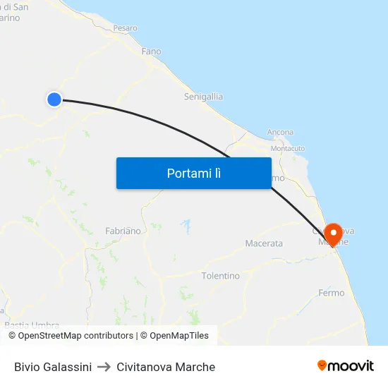 Bivio Galassini to Civitanova Marche map