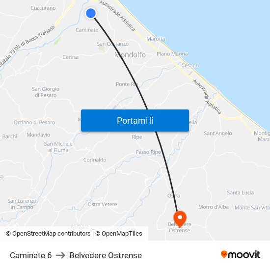 Caminate 6 to Belvedere Ostrense map