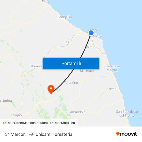 3^ Marconi to Unicam: Foresteria map