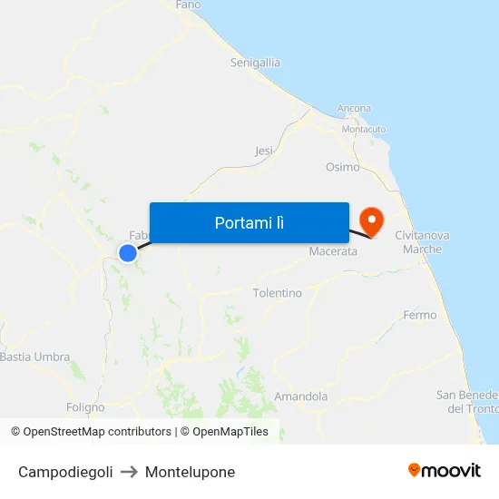 Campodiegoli to Montelupone map