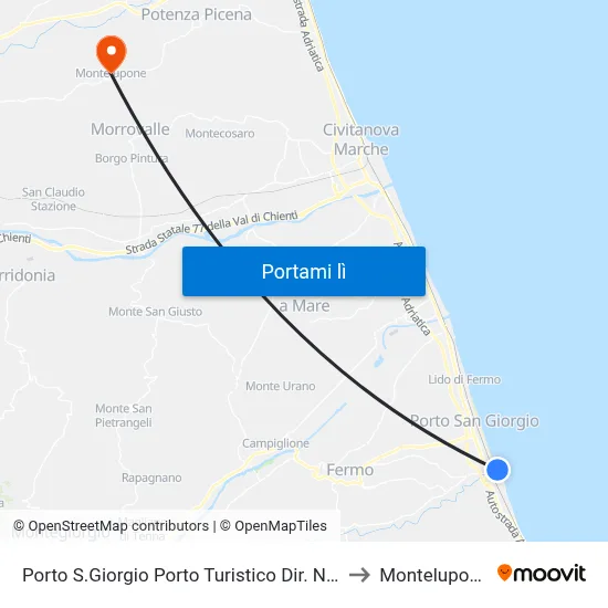 Porto S.Giorgio Porto Turistico Dir. Nor to Montelupone map