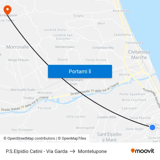 P.S.Elpidio Catini - Via Garda to Montelupone map
