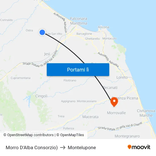 Morro D'Alba Consorzio) to Montelupone map