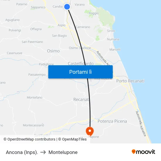 Ancona (Inps). to Montelupone map