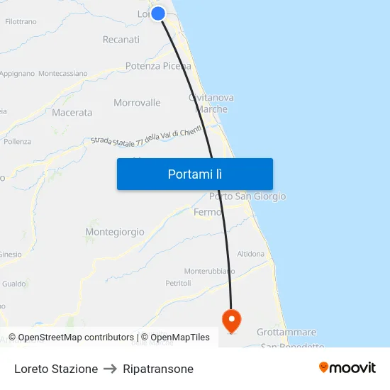 Loreto Stazione to Ripatransone map
