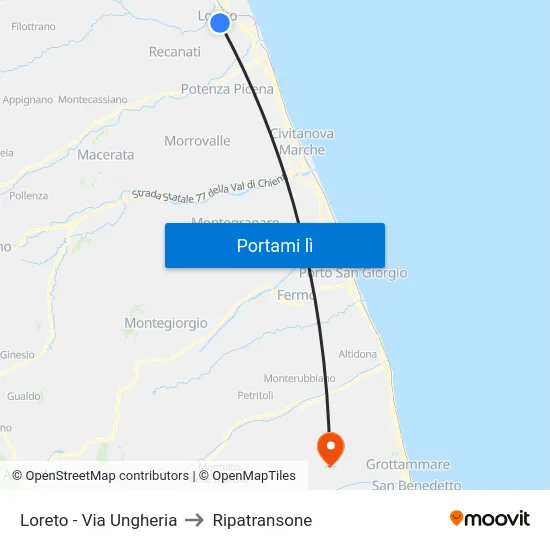 Loreto - Via Ungheria to Ripatransone map