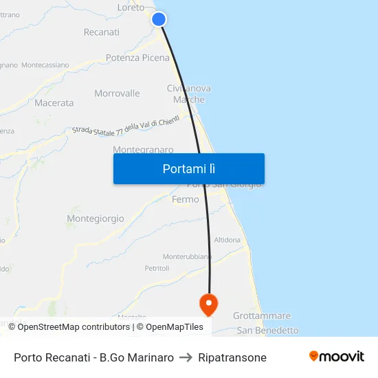 Porto Recanati - B.Go Marinaro to Ripatransone map